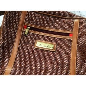 Vintage Oscar de la Renta Tweed Overnight Bag